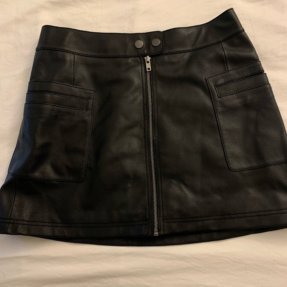 Free people zip front mini skirt